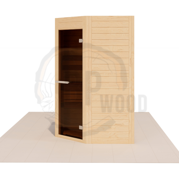Модульная угловая сауна ANGEL 1,36х1,36 из массива ели Модульная угловая сауна ANGEL 1,36х1,36 из массива ели