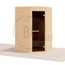 Модульная угловая сауна ANGEL 1,36х1,36 из массива ели Модульная угловая сауна ANGEL 1,36х1,36 из массива ели
