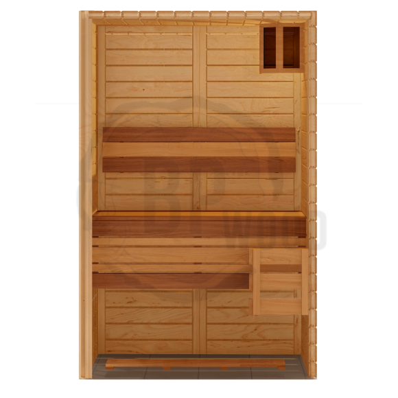 Модульная угловая сауна ANGEL 1,36х1,36 из массива ели Модульная угловая сауна ANGEL 1,36х1,36 из массива ели