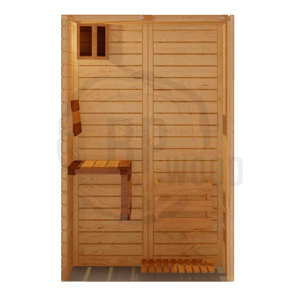 Модульная угловая сауна ANGEL 1,36х1,36 из массива ели Модульная угловая сауна ANGEL 1,36х1,36 из массива ели