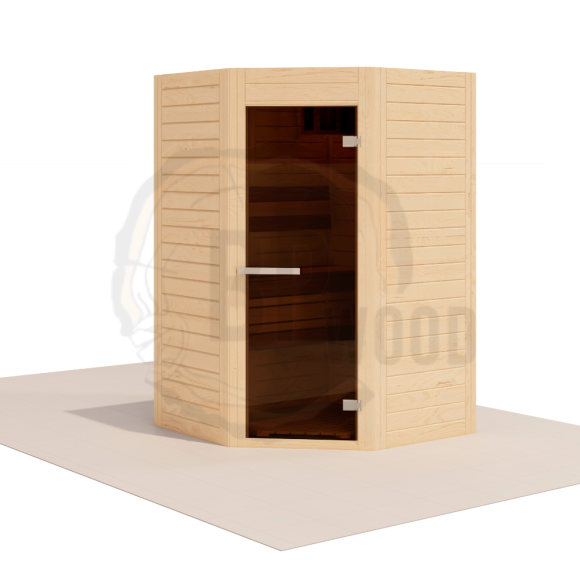 Модульная угловая сауна ANGEL 1,36х1,36 из массива ели Модульная угловая сауна ANGEL 1,36х1,36 из массива ели