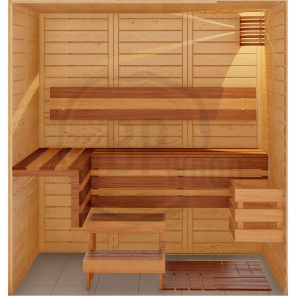 Модульная прямоугольная сауна VITA 2,0х2,64 из массива сибирского кедра с сучками Модульная прямоугольная сауна VITA 2,0х2,64 из массива сибирского кедра с сучками