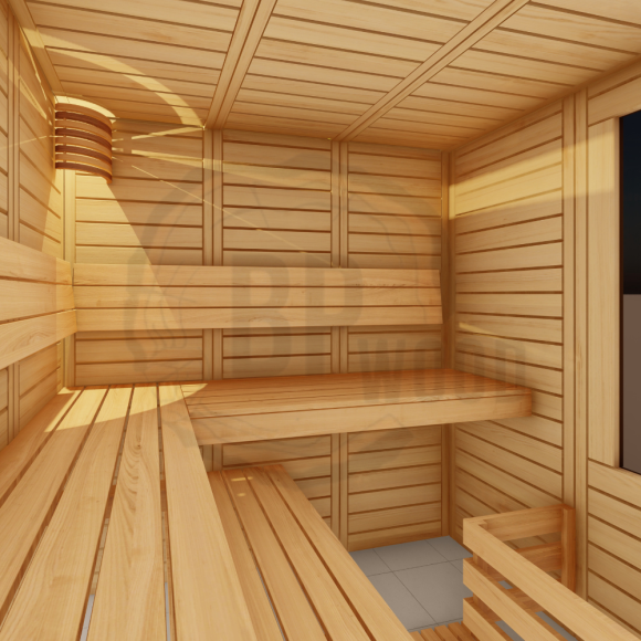 Модульная угловая сауна ANGEL 2,64х2,64 из массива сибирского кедра с сучками Модульная угловая сауна ANGEL 2,64х2,64 из массива сибирского кедра с сучками